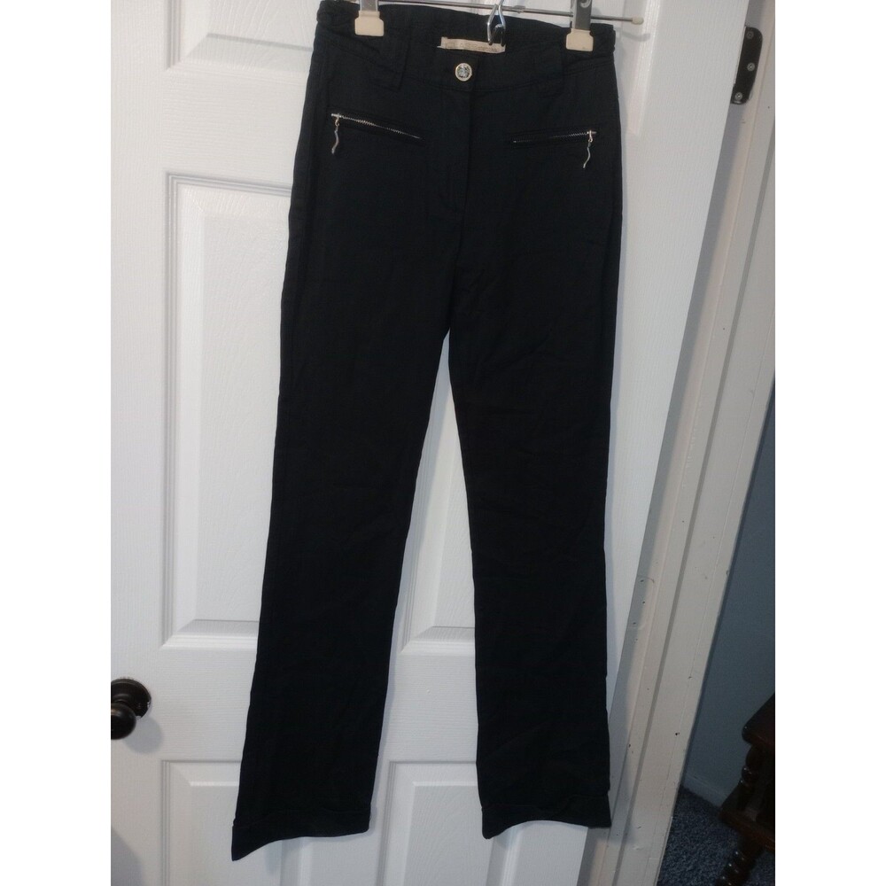 NWT ROBERTO CAVALLI CLASS Black Pants Women Size USA 4 Snake Charm Italy